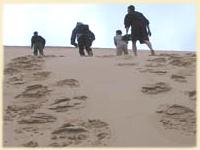 hiking on sand